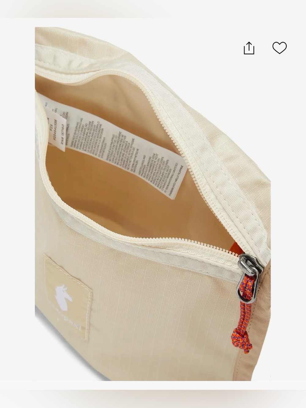 Cotopaxi Lista 2L Lightweight Crossbody Bag Cream Sustainable Outdoors Rip Stop - Picture 3 of 9